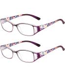 Sangaime Anti Blue Light Reading Glasses for Women & Men - Stylish Purple 1.5x Computer Glasses with Patterned Design - Buy Online on GoSupps.com