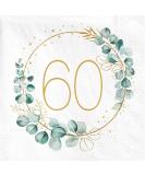 60th birthday decoration napkins 40 pieces of napkins eucalyptus birthday napkins gold green paper napkins for 60 birthday man woman birthday party jiaju for decoration C1 60th birthday napkins - Buy Online on GoSupps.com