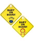 Plabbdpl Baby On Board Car Warning Signs - 2-Piece Safety Stickers with Suction Cups | Perfect for Car Windows (12x12 cm) - International Shipping Available - Buy Online on GoSupps.com