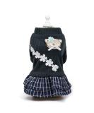 Rayminsino Pet Wool Clothing | Princess Rock Flower Plaid Sweater for Puppies & Medium Dogs | Warm XL Cotton Jacket in Gray - Buy Online on GoSupps.com