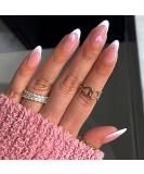 Brishow Pink Almond Press-On Nails - 24-Piece Heart Ballerina Set for Women & Girls | Short Artificial Nail Art - Buy Online on GoSupps.com