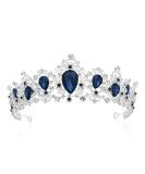 SWEETV Royal CZ Crystal Tiara for Women  Blue Wedding Crown for Brides  Princess Headpieces Bridal Hair Accessories for Birthday Party Pageant  Sapphire+Silver Eleanor - Buy Online on GoSupps.com