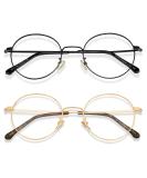 Cyxus Blue Light Filter Glasses - 2 Pack Round Metal Non-Prescription Anti-Blue Light for Computer & Phone - Buy Online on GoSupps.com