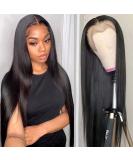 30 Inch HD Lace Front Human Hair Wig | Pre Plucked 160% Density Straight Brazilian Virgin Hair | Natural Hairline for Black Women | 13x4 Transparent Lace Wig with Baby Hair - Buy Online on GoSupps.com