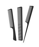 Jeopoom hair comb comb set 3 pieces hairdresser precision comb normal tooth comb and double toothed comb professional haircomb strong durable antistatic for men and women (black) 1-black - Buy Online on GoSupps.com