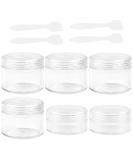 6Pcs Travel Bottles Pots Sample Pots Mini Travel Pots for Toiletries 10ml 20ml Small Clear Travel Containers Jars Leakproof Round Empty Plastic Cosmetic Jars with Lids Spatulas for Cream Makeup - Buy Online on GoSupps.com