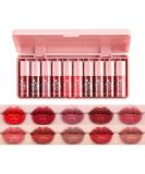 10 Colors Lip Tint Stain Set - Long Lasting Korean Lip Gloss with Waterproof Formula and High Pigment - Vivid Color Mini Liquid Lipstick for Non-Stick Cup Finish - Buy Online on GoSupps.com