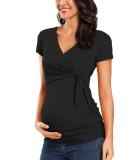 Love2Mi Women Maternity Breastfeeding Top | Long Sleeve V-Neck | Cute Maternity Clothes | Black - Short | Size L - Buy Online on GoSupps.com