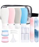 INSFIT 17 Pcs Silicone Travel Bottles Set - 3oz Size Toiletries for Women - Pink Travel Accessories & Containers for Airplane Essentials - Buy Online on GoSupps.com