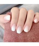 YoYoee Nude Short Fake Acrylic Nails - Full Cover Natural False Nails for Women 24Pcs - Buy Online on GoSupps.com