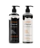 Sulfate Free Activated Charcoal Shampoo & Conditioner - Organic Argan & Avocado - Clarifying Detoxifying Volumizing - 16oz International Shipping - Buy Online on GoSupps.com