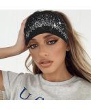 Gortin Crystal Wide Headband - Black Rhinestone Boho Hair Wrap for Women and Girls - Night Club Party Accessory - Buy Online on GoSupps.com