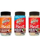Bisto Best Gravy Granules Bundle: 1 x 390g Chicken & 1 x 390 g Beef & 1 x 390 g Reduced Salt Beef - Buy Online on GoSupps.com