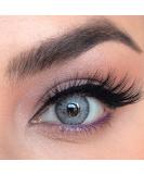 La Bella Colored Contact Lenses Vegas - Premium Light Blue Monthly Lenses for Dark Eyes (Dioptre -0.00) - Buy Online on GoSupps.com