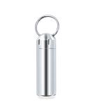 SHD Waterproof Pill Box Keychain - Stainless Steel Single Chamber Organizer for Outdoor Travel & Camping - Buy Online on GoSupps.com