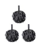 3Pcs Eco-Friendly Large Bath Loofah Sponge | Body Scrubber & Exfoliator for Clean Skin | Black - Buy Online on GoSupps.com