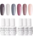 Gellen Gel Nail Polish Kit - 6 Nude Gray Colors Classic Pastels for Stunning Home Manicures - Best Gel Polish Set for Nail Art - Buy Online on GoSupps.com