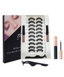 TFHAllOSTYLE Updated 3D Magnetic Eyelashes Kit with 2 Tubes of Magnetic Eyeliner Nature Look & Tweezers Eyelashes Russian Strip Lashes Natural Wispy Fluffy 3D Effect Fake Eyelashes 10 Pairs Pack - Buy Online on GoSupps.com