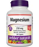 Webber Naturals Magnesium 250 mg Complex Blend - 210 Caplets - Muscle, Bone, Nerve, Heart Health - Gluten & Dairy Free Vegan - Buy Online on GoSupps.com