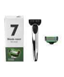 Pumwoy Men's Razor Set - 1 Razor + 2 Blades with 7-Fold Technology | Perfect Men's Grooming Gift | Ideal for a Close Shave - Buy Online on GoSupps.com