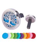 BENECREAT Tree of Life Car Air Freshener - Aromatherapy Essential Oil Diffuser Stainless Steel Locket with Vent Clip & 10 Washable Felt Pads - Buy Online on GoSupps.com