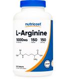 Nutricost L-Arginine 1000mg, Amino Acid Tablets (150 Tablets) 150 Count (Pack of 1) - Buy Online on GoSupps.com