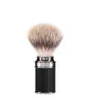 M HLE Silvertip Fibre Shaving Brush | Vegan Black Resin Handle & Chrome Accents - Buy Internationally - Buy Online on GoSupps.com