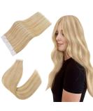 Easyouth Tape In Extensions | Real Hair Honey Blonde & Light Blonde Highlights | 12 Inch 40g Glue-On #27P613 30 cm - Buy Online on GoSupps.com