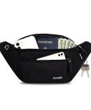 OLIKER Large Crossbody Waist Bag Pack | 4-Zipper Pockets | Adjustable Straps | Side Key Ring | Outdoor Sports & Travel | Black - Buy Online on GoSupps.com