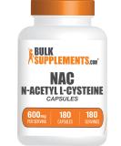 BulkSupplements.com NAC 600 mg Capsules (N-Acetyl Cysteine) - NAC Supplement - N Acetyl Cysteine 600mg - NAC 600mg - NAC Pills - Antioxidant Support - 1 NAC Capsule per Serving (180 Capsules) 180 Count (Pack of 1) - Buy Online on GoSupps.com