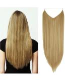OMGREAT Dirty Blonde Halo Hair Extensions 22 Inch - Heat Resistant Synthetic Hairpieces for Women - No Clip Hidden Wire Headband - Straight Long Hair - #2 Dirty Blonde - 4.4 Oz - Buy Online on GoSupps.com