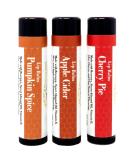 Sister Bees 100% Natural Beeswax Lip Balm Set - Fall Flavors: Apple Cider Cherry Pie Pumpkin Spice - Moisturizes & Repairs Chapped Lips - Women-Owned Brand - Buy Online on GoSupps.com