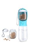 AVELORA Portable Dog Water Bottle with Food Container - 19oz Blue | Outdoor Pet Water Dispenser for Walking, Hiking, Travel - Ideal for Cats, Rabbits, Puppies, and More - Buy Online on GoSupps.com