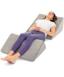 Memory Foam Bed Wedge Pillow Set for Leg, Knee, and Back Support | Acid Reflux, Anti Snoring, Heartburn Relief | Machine Washable | Grey | 23.6 x 23.6 x 12 and 18.7 x 23.6 x 7.7 - Buy Online on GoSupps.com