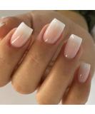 Justotry 24-Piece Glossy White Press-On Nails | Short Angular Fake Nails | French Square Design | Perfect for Women - Buy Online on GoSupps.com