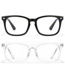 Cyxus Blue Light Blocking Square Glasses with Clear Lens | Black & Transparent Frame - Buy Online on GoSupps.com