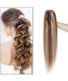 SEGO Real Hair Ponytail Extension - 100% Remy Clip-In Braid Medium Brown/Honey Blond #4P27 18 inches (45cm) - 115g - Buy Online on GoSupps.com