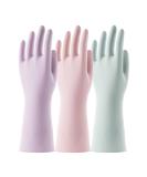 Cool job Reusable household gloves 3 pairs of fragrant rubber gloves with non -slip handle waterproof for kitchen rinsing cleaning long arm size S S (3 pack) purple ros sage - Buy Online on GoSupps.com