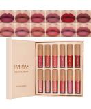 12 Colors Nude Liquid Lipstick Makeup Set - Long-Lasting, Waterproof, Non-Stick Cup - Velvet Matte - Gift Kit for Women - Set B - Buy Online on GoSupps.com