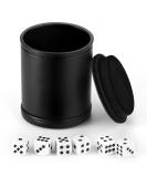 PU Leather Felt-Lined Dice Cup Set | Silent Shaker for Board Games | Set of 6 16mm Dice Included - Buy Online on GoSupps.com