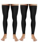 Zhanmai Men's Thigh High Compression Stockings - 20-30 mmHg Footless Leg Sleeves for Running & Edema - Silicone Band - Black XL - Buy Online on GoSupps.com