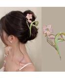 Lily Flower Hair Claw Clip - Large Metal Floral Hair Clamp for Women & Girls - Buy Online on GoSupps.com
