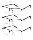 Men's Blue Light Blocking Metal Readers 3 Pack 2.0x - Gun/Black/Brown - Buy Online on GoSupps.com