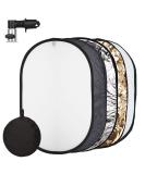 Photo Light Reflector 24x36 Inches 5-in-1 Diffuser Kit with Holder Clips - Translucent, Silver, Gold, White, Black - for Studio & Outdoor Photography - Buy Online on GoSupps.com