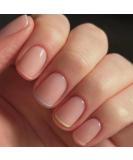 24 Pcs Short French Pattern False Nails with Nail Glue - Nude Colorful Line Design - Acrylic Stick on Nails for Women and Girls - Buy Online on GoSupps.com