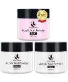 Magic Armor 3PCs Acrylic Powder Set - Clear Rosa White 20g | Slow Curing Professional Acrylic Powder for 3D French Nail Manicure & DIY Extensions | NADARYLYL 60g - Buy Online on GoSupps.com