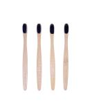 Natureverr Bamboo Toothbrushes - Eco-Friendly Biodegradable Natural Wooden Charcoal Toothbrush Set (4 Pieces) for Daily Use - Buy Online on GoSupps.com