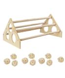 Allazone Wooden Chicken Batch Rods with Rattan Balls - 10-Piece Set for Chickens Roosters & Large Parrots - Buy Online on GoSupps.com