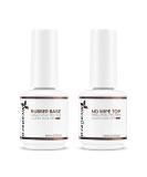 Nicedeco Nail Gel Polish Base and Top Coat Set - 2x15ML Clear No Wipe UV/LED Long-Lasting Glossy Shine Finish for DIY Nail Art - Buy Online on GoSupps.com
