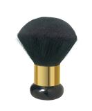 Premium Goat Hair Neck Brush - Black with Gold Ring | Ideal for Gentle Grooming & Luxury Care - Buy Online on GoSupps.com